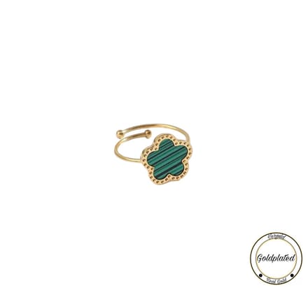 Soraro Klaver Ring | Groen | Klemring| Klavertje vier | Dames Cadeau | Moederdag | Moederdag cadeau