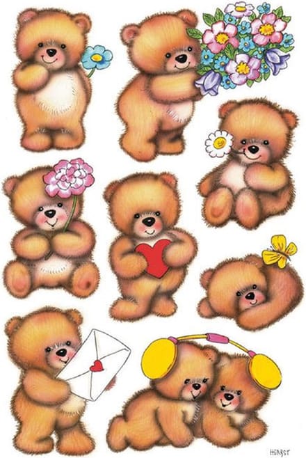 Etiket herma 3578 beren met bloemen | 10 stuks