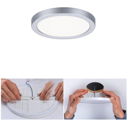 VariFit LED-inbouwpaneel Areo IP44 rond 118 mm 6,5W 500lm 4000K Chroom mat