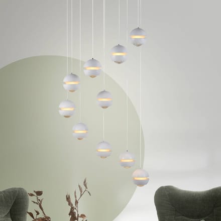 SCHÖNER WOHNEN-Kollektion SCHÖNER WOHNEN LED hanglamp Lini wit 10-lamps rond, 3.000 K