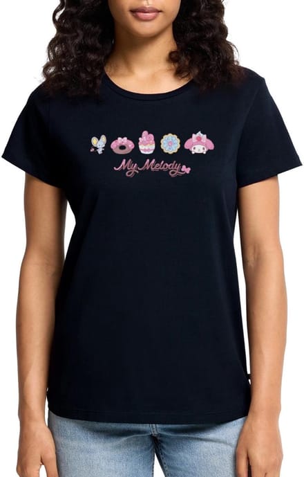 My Melody Met Flat En Gebakjes Premium T Shirt Dames