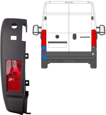 Achterbumper hoek met lamp voor Citroen Jumper 2006-2018 / Links / Set