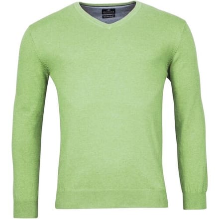 Baileys Trui V-Neck Cotton Single Knit Midden Groen / male
