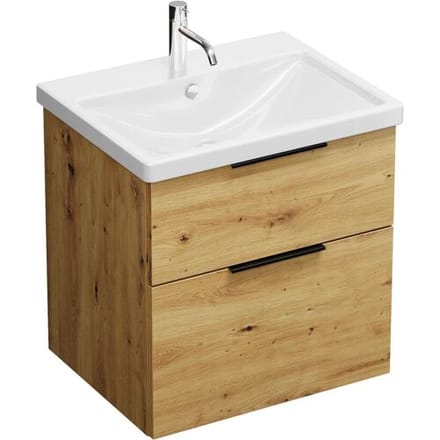 burgbad Eqio washbasin combination with ceramic washbasin 63 cm, with handle G0200 SEYQ063-F2009-C0001-G0200