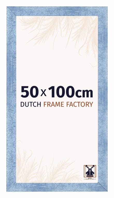 Fotolijst 50x100 cm - MDF - Helder Blauw Geveegd - Praag