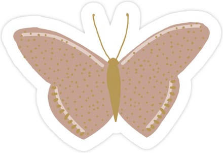 12 Stickers - Butterfly Gold Warm Pink