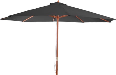 Parasol Florida, tuinparasol, marktparasol, Ø 3,5 m polyester/hout 7 kg ~ antraciet