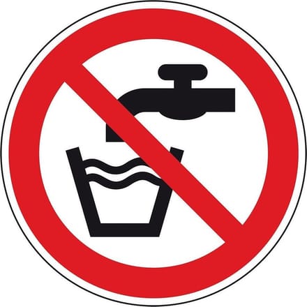Geen drinkwater sticker - ISO 7010 - P005 200 mm