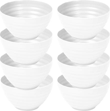 Plasticforte Schaaltjes - 8x - wit - kunststof - 15 x 8 cm - kommen