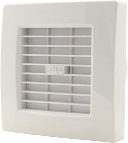 Badkamerventilator diameter 100 mm WIT met AUTOMATISCHE SLUITKLEP, TIMER en VOCHTSENSOR - luxe X100ZHT
