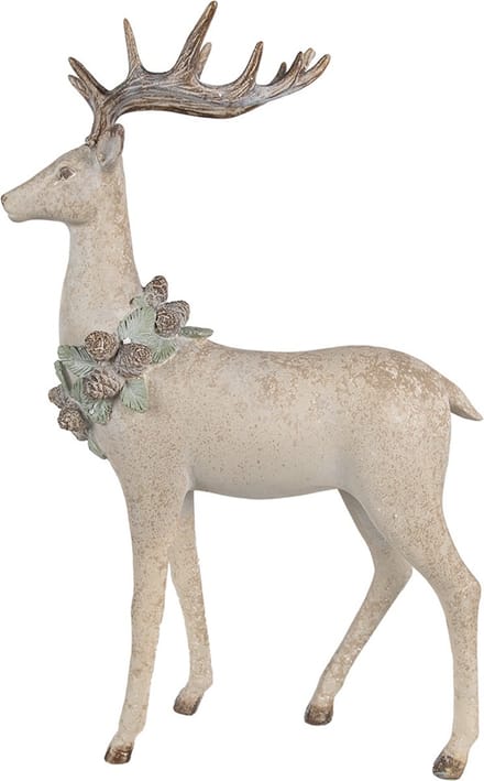 Clayre & Eef Decoratie Beeld Hert 32x14x49 cm Bruin Polyresin