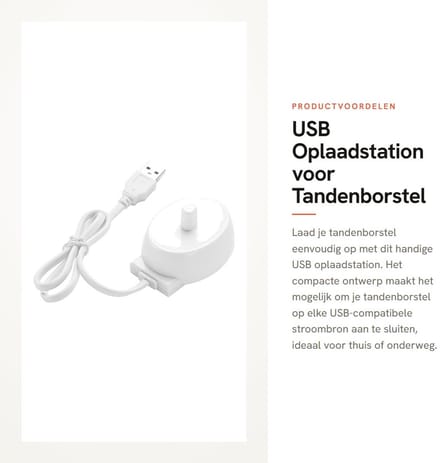 Dailygoods - USB Oplaadstation voor Tandenborstel
