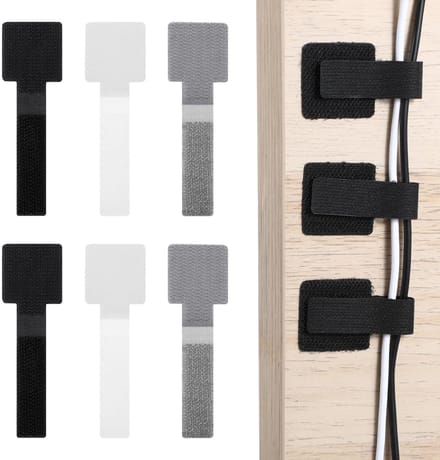 MTTproducts - Kabelbinders - Herbruikbare Kabelbinders - Zelfklevend - 60 Stuks - Kabelorganizer - Voor Thuis en Auto - Zilver
