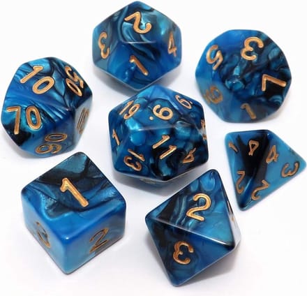 Dobbelstenen Set 7-delig – Groen Goud D20 D12 D10 D8 D6 D4 – Voor RPG & Tafelspellen