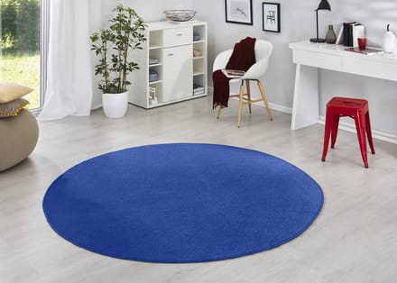 Flycarpets Rond Uni Laagpolig Effen Vloerkleed - Fancy - Blauw 200cm rond Ø