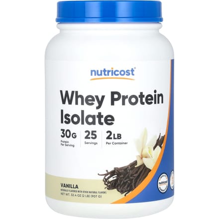 Nutricost, isolat de protéine de lactosérum, vanille, 907 g (2 lb)