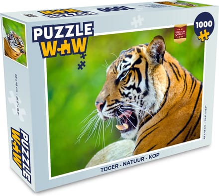 Puzzel Tijger - Natuur - Kop - Legpuzzel - Puzzel 1000 stukjes volwassenen