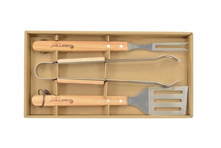 Master Grill & Party MG110 - Grillaccessoireset - 3 Stuks - RVS en Hout