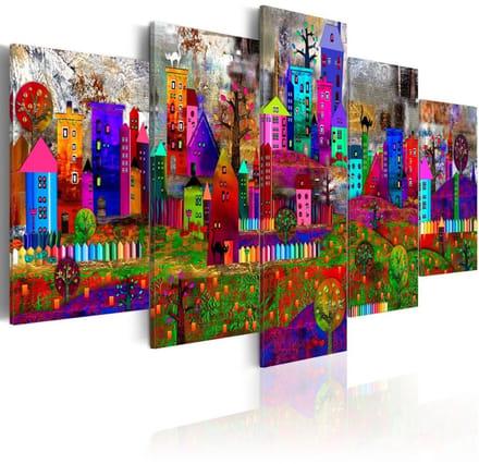 Schilderij - De stad van expressie, 5luik