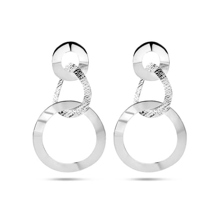 Zilver Gerhodineerd Oorhangers Rondjes Poli/Mat 1337248