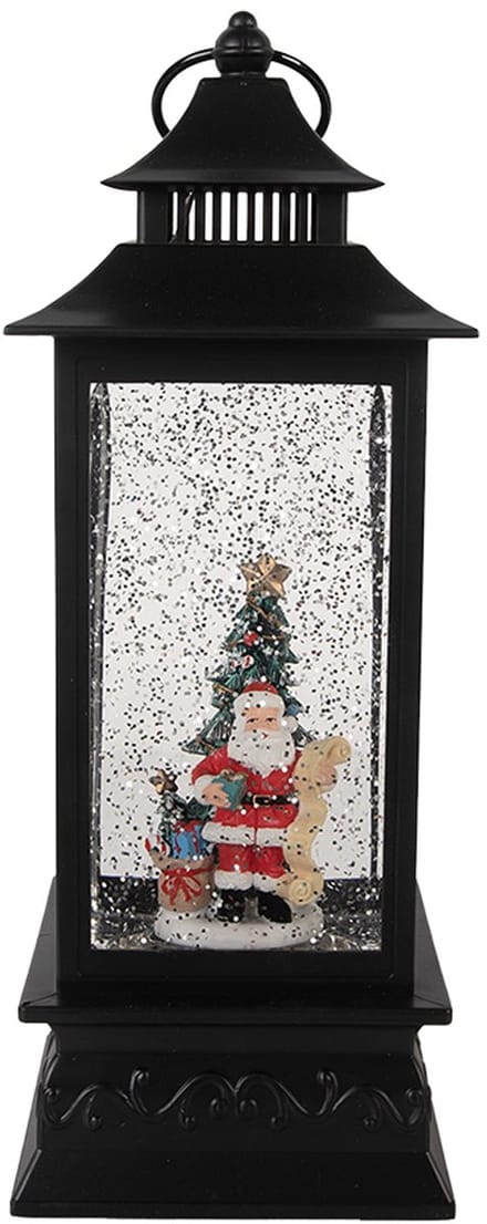 Clayre & Eef Kerstdecoratie met LED-verlichting 10x10x28 cm Zwart Kunststof