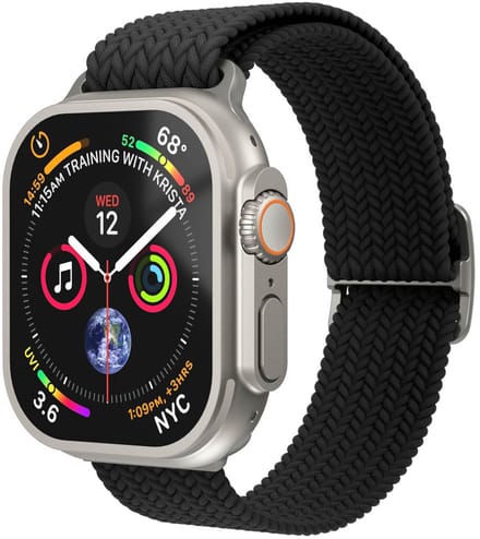 Vonmählen Woven Loop bandje voor de Apple Watch | 44/45/46/49 mm - Zwart