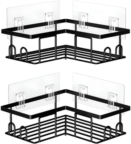 DnA® Doucherek Zonder Boren - Doucherek - Doucherek Hangend - Zwart - 20cm x 20cm x 6cm