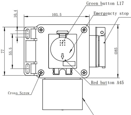 Combi machineschakelaar met noodstop en transparante siliconen hoes 220V