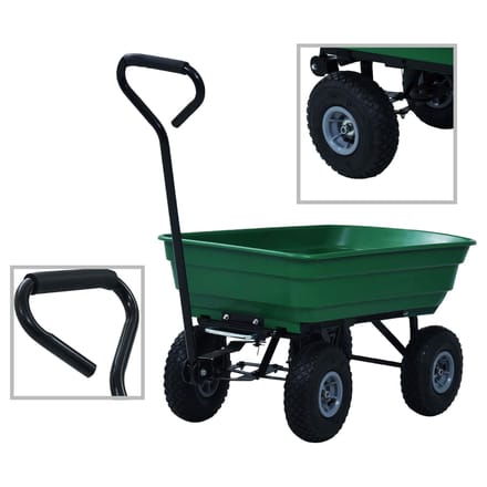 Vidaxl Tuinhandkar met Kipbak, 300 Kg, 75 L, Groen
