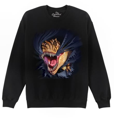 Dino T-Rex Tearing Black The Coloured House Sweater S