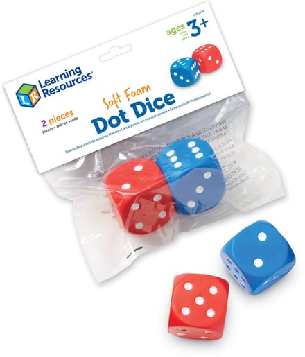 Learning Resources foam dobbelstenen educatief speelgoed set van 2 multicolor. - 3+
