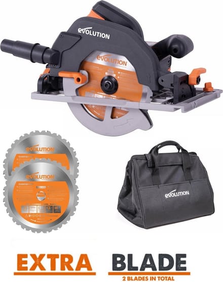 EVOLUTION - COMBOPACK R185CCSX+ + ZAAGBLAD MULTIFUNCTIONEEL - DIA 185 MM - 1600W - 6KG - STORAGE BAG