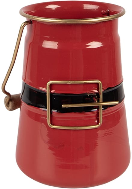 Clayre & Eef Decoratie Emmer 12x10x16 cm Rood Metaal