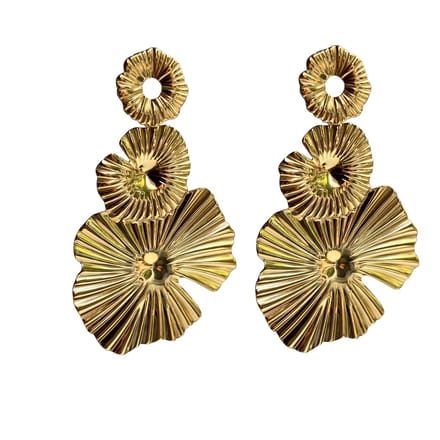 FlowJewels - statement oorbellen - stainless steel - goud kleurig