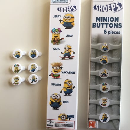 Shoeps - MINION Buttons - Elastische veters - 6 stuks - wit
