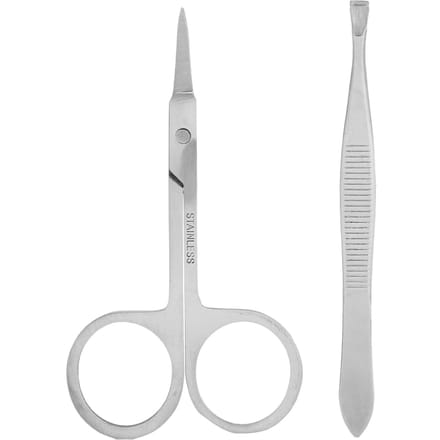 Neushaar Pincet Schaar Set Inclusief Neushaar Trim Pincet Gebogen en Afgerond Neushaar gray