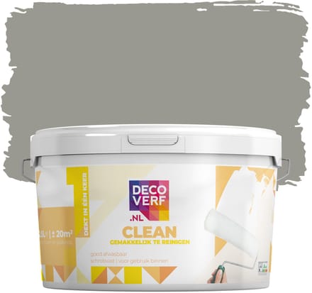 Decoverf clean muurverf kleigrijs, 2.5L