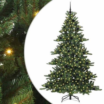 vidaXL - Kunstmatige - Hinged - Kerstboom - Groen - 210 - cm - PVC - en - Staal