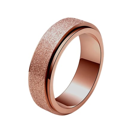 Despora - Anxiety Ring - (Glitter) - Fidget Ring - Stress Ring - Draaibare Ring - Spinning Ring - Spinner Ring - Rose Goudkleurig RVS - (18.25 mm / maat 57)