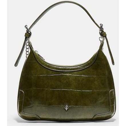 Stradivarius Mini schoudertas met krokomotief en ketting  Kaki OS