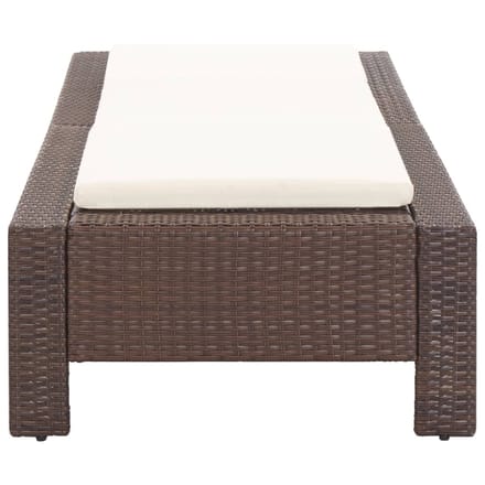 vidaXL - Ligbed - met - kussen - poly - rattan - bruin