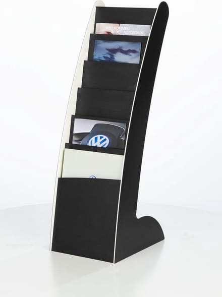 Folderhouder Paperflow COURBO Slim, kunststof, A4, 6 vakken, zwart-wit design