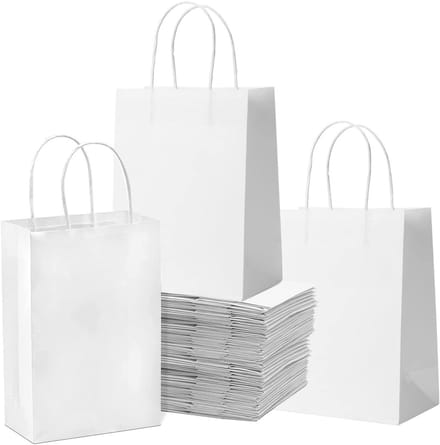 Papieren cadeauzakjes wit - set van 40 stuks voor feest verjaardag bruiloft