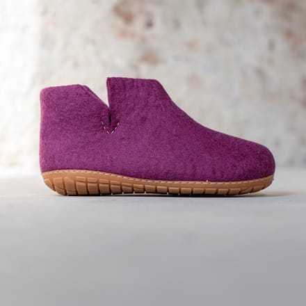 Vilten Hoge Dames Pantoffel Jado - Bosbes - Maat 36 - Harde Zool