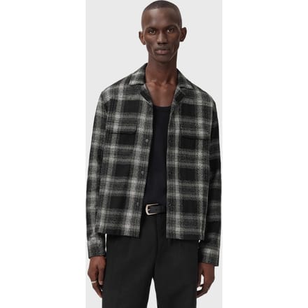 AllSaints Teshio Ls Shirt Black Größe: S | Casual hemden Outlet | Herren | Schwarz