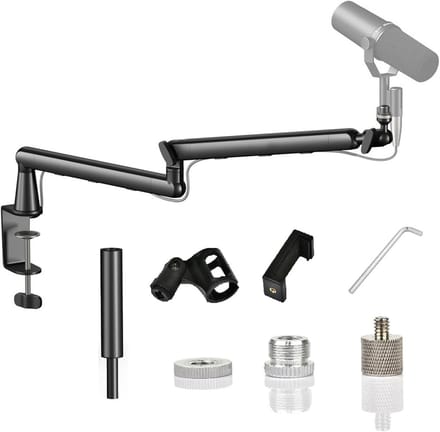 Verstelbare Microfoon Arm voor Bureau - Laag Profiel, Geschikt voor Diverse Microfoons - Zwart