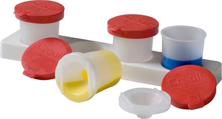Antiknoeipot voor verf set van 4 potjes van 320 ml met rood deksel