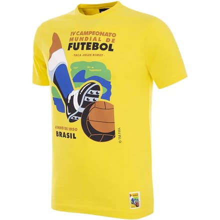 COPA - Brazilië 1950 WK Emblem T-Shirt - Heren - Geel - M