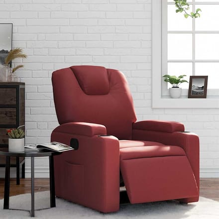 vidaXL - Fauteuil - verstelbaar - elektrisch - kunstleer - wijnrood