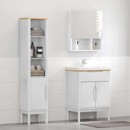 vidaXL - Badkamermeubel - Set - FLORO - 2 - st - Wit - Massief - vurenhout